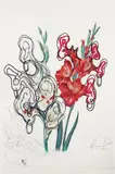 Salvador Dalí, Gladiolus cum aurium corymbo expectantium, from the Surrealist Flowers suite, 1972, pencil