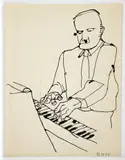 Richard Diebenkorn, Piano Player, dated 1955 but likely made in