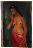 Frank Dininno, Standing Nude, 1940, tempera on paperboard