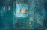 Lê Bá Đảng, Tranquility, 1993, mixed media print with rice paper collage and color lithograph