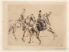 Max Liebermann, Rider and Rider, 1911, etching on laid paper