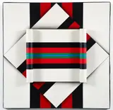Omar Rayo, Tender Trap, NY, circa 1965, oil on shaped canvas