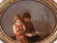 Seymour Remenick, The Reading Lesson, oil on board