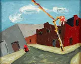 Arnold Sharrad, Red Hook, 2010, oil on board