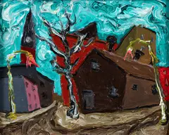 Red Hook by Arnold Sharrad, 2010, oil on board, offered Sep 2024