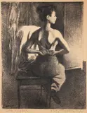 Raphael Soyer, The Model,1940, (Cole #57), lithograph, published by Associated American Artists