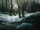 Edward Szmyd, Winter Woods, undated, c. 1980s, oil on canvas