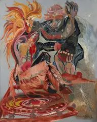 Good versus Evil, undated, c.1960s by Thomas L. Willis Jr., oil on canvas, offered Sep 2024