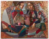 Oleg Zhivetin, Conversation, oil and mixed media on canvas