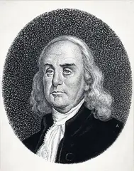 Andrey Avinoff, Benjamin Franklin Portrait Head, 1940s, pen and ink on card, Dimensions:
