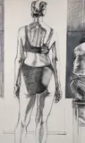 Herbert Olds, (American/Pittsburgh, 20th century), Bather, charcoal and pastel