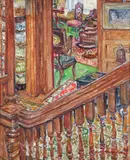 Rachel Sutton, Interior of McClelland Home, oil on canvas