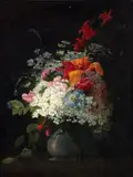 Joseph Woodwell, Floral Still Life, 1866, oil on canvas