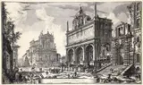 Veduta del Castello dell'Acqua Felice [View of the Fountainhead of the Acqua Felice] by Giovanni Battista Piranesi, etching on laid paper, no watermark visible in the margins, impression, offered Sep 2024