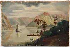 (Late 19th Century, Untitled, oil on canvas palisades of the hudson