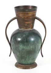 Untitled by Maurice Ascalon, bronze verdigris vase, offered Aug 2024