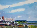 Charles Gibbons, (American/Pittsburgh, b. 1947), North Carolina Derelict, 1990's, oil on canvas plein air