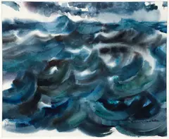 Ocean #4 by Rachel Sutton, watercolor, offered Aug 2024
