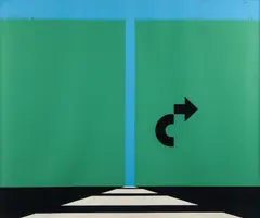 Allan D'Arcangelo, Landscape from the portfolio 69, 1969, serigraph printed in colors, 21.15 × 25 1/2 inches, pencil