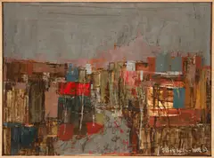 Anton Sipos, MCM Paris Abstraction, 1967, oil on board
