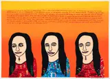 Howard Finster, Mona Lisas, c.1989, screenprint on paper
