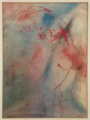 Pity Me Not, c.1970s by Aaronel Deroy Gruber, pastel on handmade dyed paper, offered Aug 2024