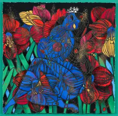 Life by Jiang Tie Feng, 1992, serigraph printed in colors, offered Aug 2024
