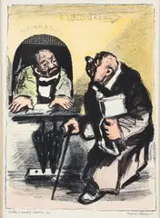 Benjamin Kopman, Author in Search of a Publisher, 1945, hand colored, lithograph