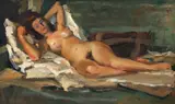 Vincent Nesbert, Female Nude, c.1940s, oil on canvas