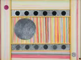 Winberg, Sr., John Y., Fusion VIII, mixed media, foil, crayon, painted wood collage
