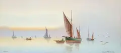 John Maurice Hosking, Dawn, watercolor and gouache