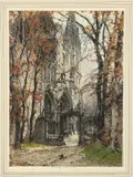 Luigi Kasimir, Chartres Cathedral, undated, color, etching