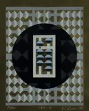 Yoshio Sekine, 568-G, 1984, color, screenprint on metallic gold mylar