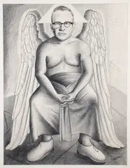 Nick Bubash, Self Portrait of the Artist as an Angel, 1994, graphite on paper