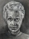 Asche (American/Western PA, 1930-2023), My Self, April by Elizabeth Douglas, 1985, charcoal on board, initialed and, offered Jun 2024