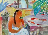 Ann Roberts Morley Frantic, Breakfast by The Koi Pond