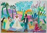 Ann Roberts Morley Frantic, Double Sided Wedding Painting (Wedding in the Tropics and Wedding with a Centaur