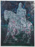 Marie Tuicillo Kelly, Knight on Horseback, 1985, color, lithograph on paper