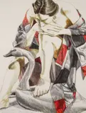 Philip Pearlstein, Japanese Robe and Wooden Swan, 1995, color