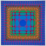 Op Art Print, undated by Victor Vasarely, serigraph on paper, offered Jun 2024