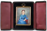 Vincent Nesbert, Baby Eliza B. Phillips III, age 7 years, watercolor on bone miniature