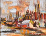 Charles Pitcher, (American/Western PA, 1927-2009), Pittsburgh Steel Mills, undated, c.1980s