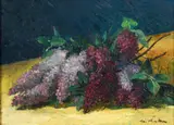(Croatian/American/Pittsburgh, 1889-1963), Still Life With Lilacs, undated, but likely by Maksimilijan Vanka, 1937, oil with heavy impasto on canvas board, offered Jun 2024