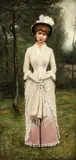 Alfred Bryan Wall, Elegant Lady in Schenley Park with Parasol, Date: