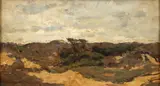 Adrianus Miolée, Landscape, oil on board