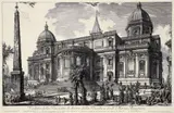 Veduta della Facciata di Dietro della Basilica di S. Maria Maggiore [Rear View of the Basilica of S. Maria Maggiore] by Giovanni Battista Piranesi, etching on laid paper, no watermark visible in the margins, impression, offered Jun 2024