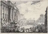 Piranesi, Untitled, etching of trevi fountain from views of rome