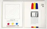 Jasper Johns, Target-from Technics and Creativity: Gemini G.E.L., 1971, published by the Museum of Modern Art, complete with Target offset, lithograph multiple by Jasper Johns, paperback catalog, 3 paint pads, paint brus