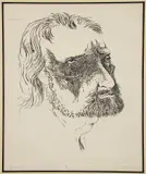 Leonard Baskin, Matthias Grunewald, from the Etchings of Ten Favorite Artists portfolio, 1962, etching