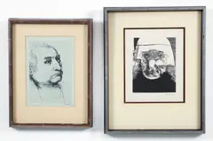 Jacques Gamelin, from the LAUS PICTORUM Portraits of 19th century artists portfolio, 1969, wood by Leonard Baskin, engraving, offered May 2024